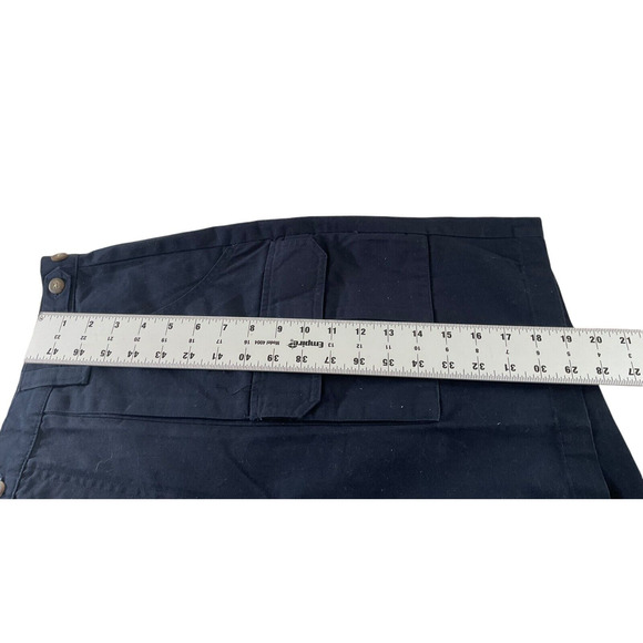Preswick & Moore Men’s 36 Navy Blue Cargo Shorts Cotton Button Back Pockets New - Picture 5 of 12